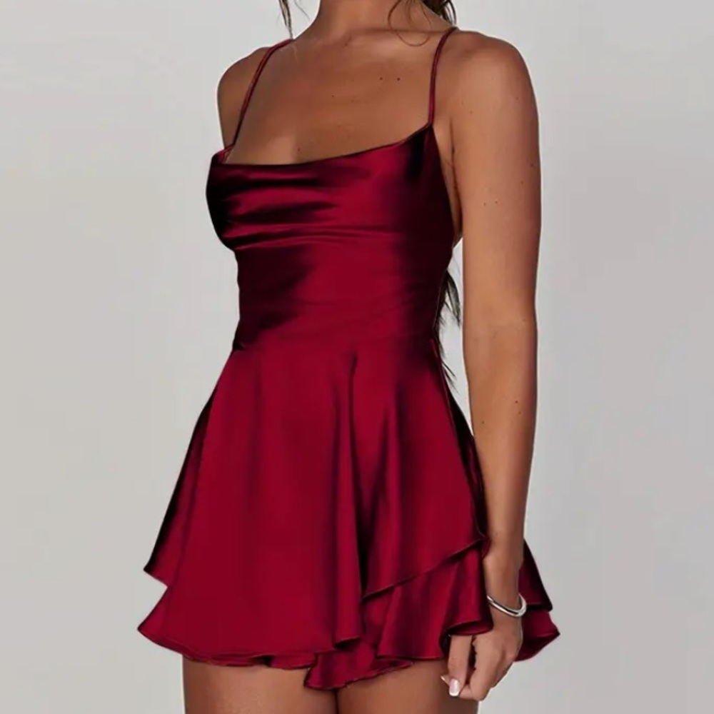 Red Satin Dress